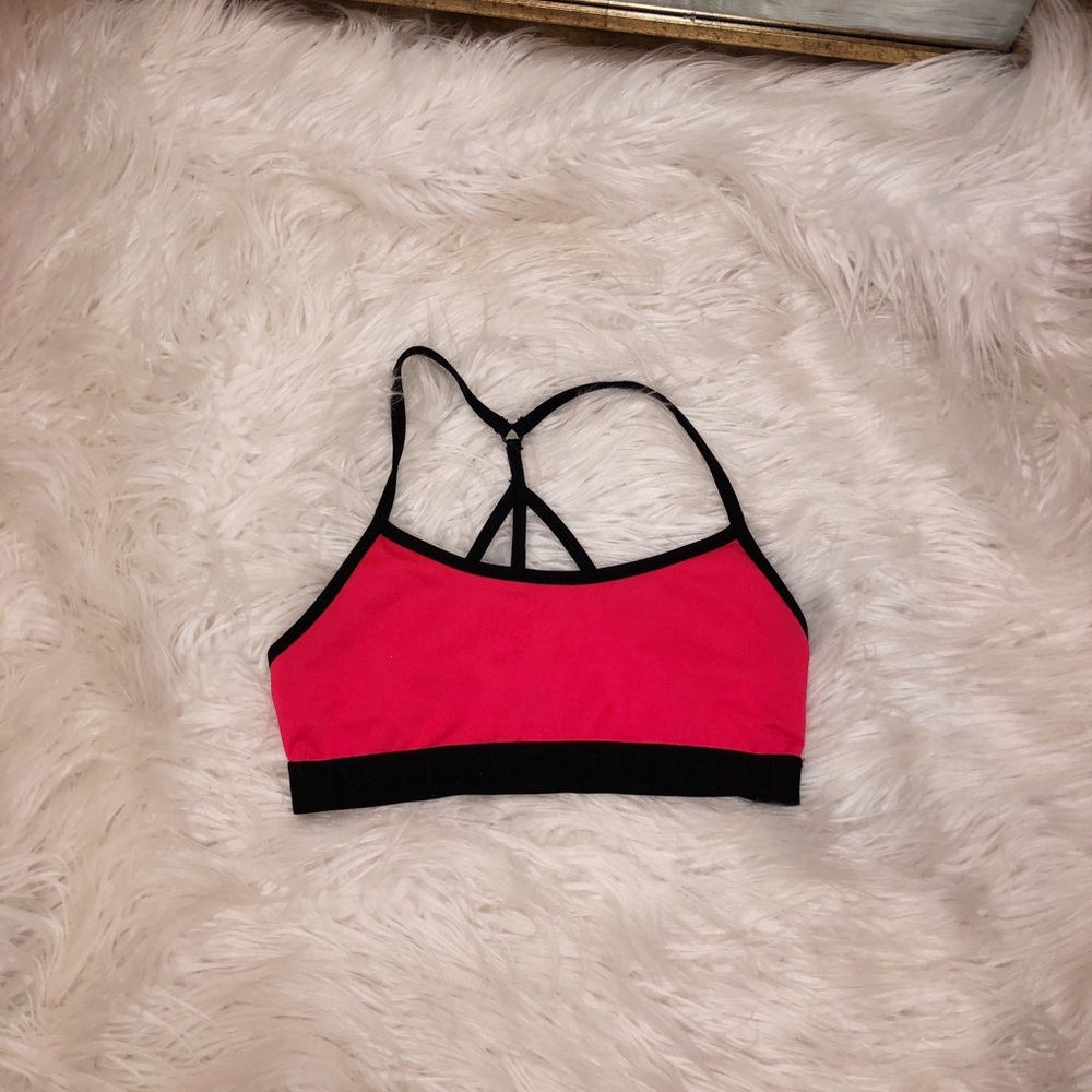 Neon hot pink sports bra